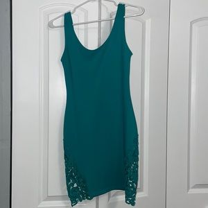 Turquoise blue mini dress